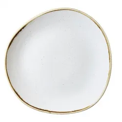 Купить тарелка мелкая "волна" 28,6см, без борта, stonecast, цвет barley white swhsog111 – цена от завода, доставка до двери | RuOborudovanie.ru
