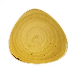 Купить тарелка мелкая треугольная 19,2см, без борта, stonecast, цвет mustard seed yellow smsstr71 – цена от завода, доставка до двери | RuOborudovanie.ru