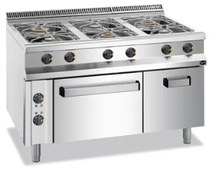 Плита 6 конфорочная 900 сер. Apach Aprg-129Fe – купить в Краснодаре по цене завода