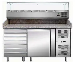 Купить стол для пиццы koreco spz1610tn (+5/+10) гранит.столеш.1дв, 7ящ. – цена от завода, доставка до двери | RuOborudovanie.ru