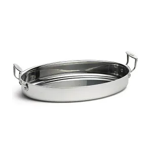 Лоток для жарки "Tri-Ply" 40,5Х25,5СМ H6,5См 6,3Л, овальный, с ручками, нерж.сталь Cw2044 – купить по цене завода