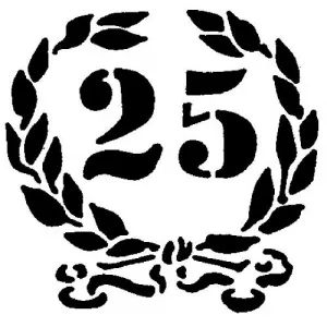 Трафарет для декора D26См "ЮБИЛЕЙ 25", пластик Mask 38 – купить по цене завода