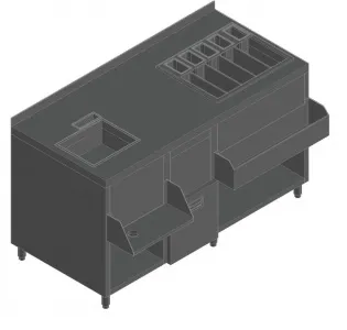 Барная станция Hicold НБМКС-15/6БПК с бортом, без ящика +100мм столешница – купить в Краснодаре по цене завода