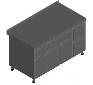 Стол для кофемашины Abat СКМ-7-2, арт.21000801143 с бортом, с ящиками 3 выдв+3 откидных – купить в Краснодаре по цене завода