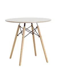 Купить стол обеденный eames d-800 мм, 4 ножки бежевый обеденный нераздвижной в Краснодаре – цена завода, доставка до двери | RuOborudovanie.ru