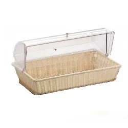 Купить корзина для хлеба с крышкой roll-top, полиротанг, цвет бежевый 97150760 – цена от завода, доставка до двери | RuOborudovanie.ru