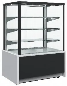 Витрина холодильная кондитерская Kc70 Vh 1,3-1 Light 9006-9005 (ВХСВ-1,3Д Carboma Cube д/шок.) Техно – купить по цене завода