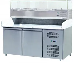 Купить стол для пиццы koreco spz2600tn (+5/+10) столеш.гранит 360л, 2 двери,1510х800х1000 – цена от завода, доставка до двери | RuOborudovanie.ru