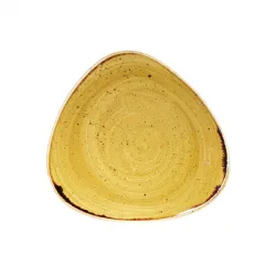 Купить тарелка мелкая треугольная 22,9см, без борта, stonecast, цвет mustard seed yellow smsstr91 – цена от завода, доставка до двери | RuOborudovanie.ru