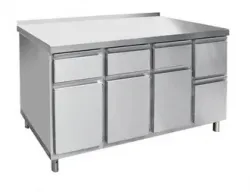 Купить стол для кофемашины abat скм-7-2, арт.21000801143 с бортом, с ящиками 3 выдв+3 откидных в Краснодаре – цена завода, доставка до двери | RuOborudovanie.ru