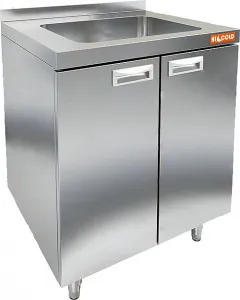 Модуль барный Hicold НБМСЗМ-6/6Б закрыт. с бортом, с мойкой (400х400х250), 600х600х850мм – купить в Краснодаре по цене завода