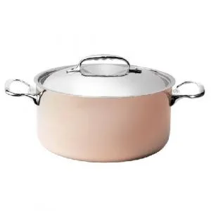 Кастрюля медная "Prima Matera" 8,0Л D28См H13,8См, с крышкой, ручки из литой нержавеющей стали 6242. – купить в Краснодаре по цене завода