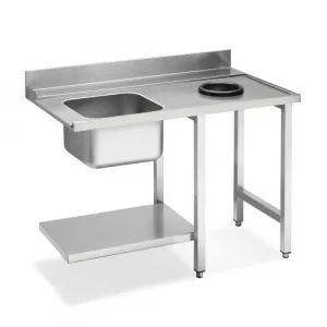 Стол для ПММ Smeg WT512 для купольных ПММ с мойкой и отверстием для слива соединение справа – купить в Краснодаре по цене завода
