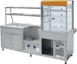 Купить прилавок-витрина abat пвхм-70кму арт.21000011575 мини холодильный +мармит, краш. витр.справа 2275мм в Краснодаре – цена завода, доставка до двери | RuOborudovanie.ru