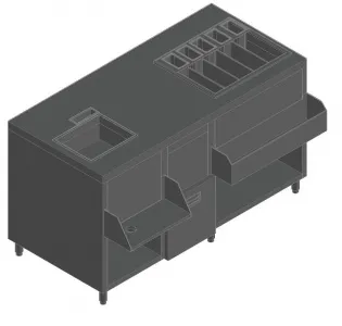 Барная станция Hicold НБМКС-15/6ПК с бортом, +100мм столешница – купить в Краснодаре по цене завода