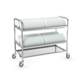 Тележка для тарелок Атеси ТТ-Л-2-1200.600-02 (ТТ-2) 2яруса на 164тарел., колеса, нагрузка до 120кг – купить в Краснодаре по цене завода