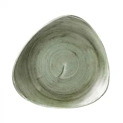 Тарелка мелкая треугольная 26,5СМ, без борта, Stonecast Patina, цвет Burnished Green Pabgtr101 – купить в RuOborudovanie.ru с доставкой до двери Купить тарелка мелкая треугольная 26,5см, без борта, stonecast patina, цвет burnished green pabgtr101 – цена от завода, доставка до двери | RuOborudovanie.ru