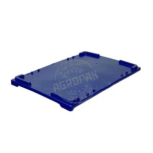 Крышка для ящиков 600Х400ММ (СПЛОШНАЯ), п/э, цвет синий 604030-00.61 – купить по цене завода