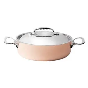 Кастрюля медная 1,8Л D20См H6,5См, с крышкой и ручками из нержавеющей стали 6441.20 – купить в Краснодаре по цене завода