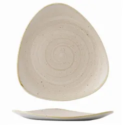 Купить тарелка мелкая треугольная 22,9см, без борта, stonecast, цвет nutmeg cream snmstr91 – цена от завода, доставка до двери | RuOborudovanie.ru