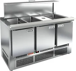 Купить стол для салатов hicold sle3-111gn с крышкой (+2+10), 3 дв, 1485х700х850мм, ниж.агрег. в Краснодаре – цена завода, доставка до двери | RuOborudovanie.ru