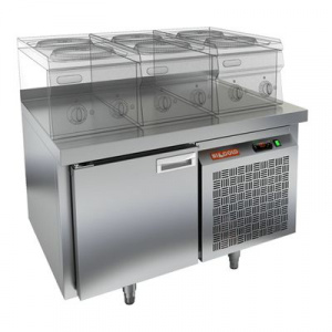 Стол охлаждаемый Hicold GN 1/TN LT под тепл.оборуд. (-2+10), 1 дверь, 900х700х675