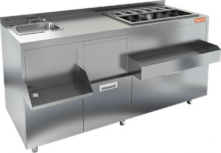 Барная станция Hicold НБМКС-15/6ПК с бортом, +100мм столешница