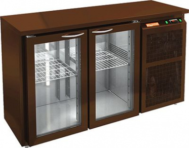 Стол охлаждаемый Hicold BNG 11 BR2 HT BAR (+2+10), 2 стекл.двери, увелич.объема, на низ.ножках