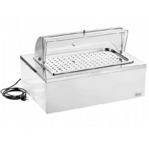 Мармит Pintinox 511B0930 белый настол. 1*Gn1/1 для выпечки с крыш.Roll-Top (чафиндиш) электр, на дер.под