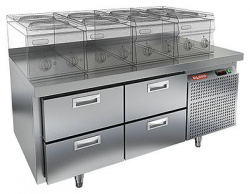 Купить стол охлаждаемый hicold gn 22/tn lt под тепл.оборуд.(-2+10), 4 ящ, 1390х700х675 – цена от завода, доставка до двери | RuOborudovanie.ru
