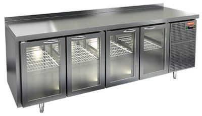 Стол охлаждаемый Hicold SNG 1111 HT (+2+10), 4 стеклянные двери, 2280х600х850мм