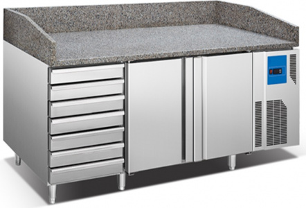 Стол для пиццы Koreco SPZ 2610 WN (+0/+12) гранит.столеш, 2 дв, 7ящ.