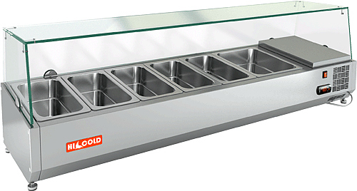 Витрина для ингридиентов Hicold VRTG1485 для стола Pze3