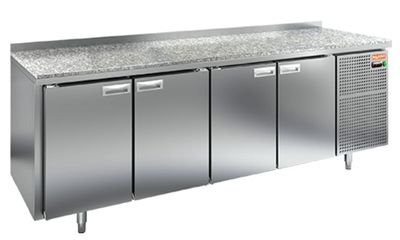 Стол охлаждаемый Hicold GN 1111/TN КАМЕНЬ (-2+10), 4 двери, 2280х700х850