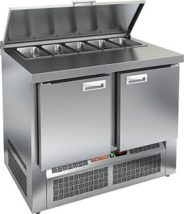 Стол для салатов Hicold Sle1-11Gn О (+2+10) остров. 2 двери, 1000х700х850мм