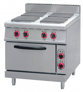 Плита электрическая Kocateq ZHTT4A c 4 конфорками с духовым шкафом, напольная