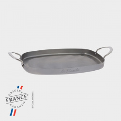 Купить сковорода-гриль 38х26см h2,5см "планча", with 2 handles, белая сталь "mineral b element" 5640.02 – цена от завода, доставка до двери | RuOborudovanie.ru