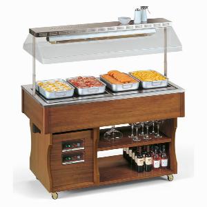 Стол шведский тепловой Tecfrigo Isola 6M Hot стекло керамика темн.орех