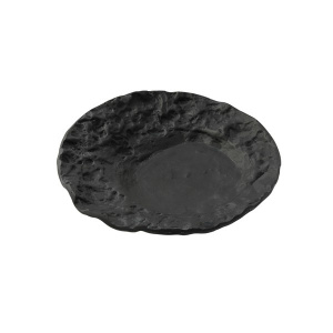 Тарелка глубокая стеклянная ЛУНА черное D23См, Crater Xglas-400