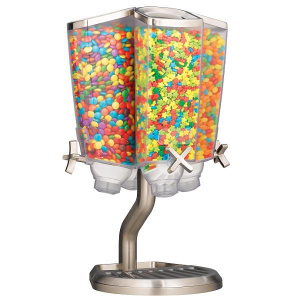 Диспенсер Rosseto Ez-Pro для сыпучих продуктов, четыре емкости по 3,8л, 35,6Х33СМ H55,9См, сталь/акр