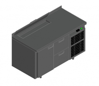 Стол для салатов Hicold Sl2-12Gn (1/6) с крышк. (+2/+10)