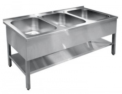 Купить ванна моечная 3-х секц. вмп-6-3-5 рн (500х500х300) нерж. разб.210000806372 – цена от завода, доставка до двери | RuOborudovanie.ru