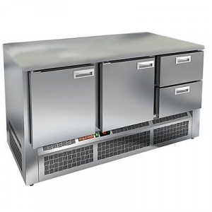GNE 112/BT БЕЗ СТОЛЕШНИЦЫ стол охл. (-10-18), 2 двери, 2 ящ, 1485х700х800, ниж.агрегат