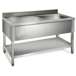 Ванна моечная Kocateq STR1V127R 70х120х85см с 1 цельнотянутым гнездом и каркасом из нерж.стали