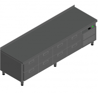 Стол с охлаждающим шкафом Hicold Gn2222/Tn Lt
