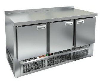Стол холодильный Hicold GNE 111/TN КАМЕНЬ c 3 дверьми и столешницей из гранита 70х148,5х85см 