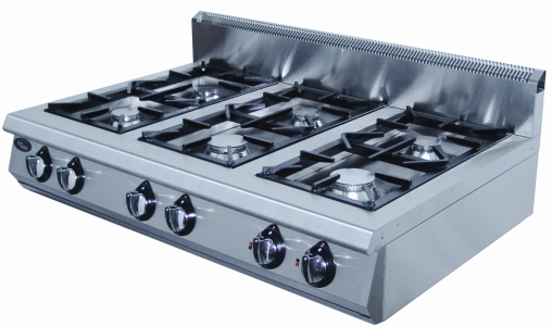 Плита газовая Grill Master Ф6ПГ/800 ГАЗ (50006) настольная 6конф. 44кВт, 118х800х320мм
