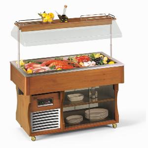 Стол шведский холодильный Tecfrigo Isola Gourmet 6M темный орех