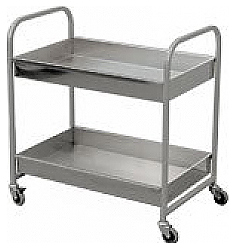 Тележка Рада ТП-2С нерж/краш.каркас для сбора посуды 2яруса 795х520х885мм