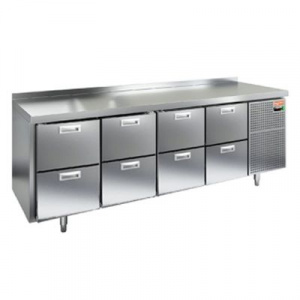 Стол охлаждаемый Hicold GN 2222/TN (-2+10), 4секц.,8 ящиков, 2280х700х850